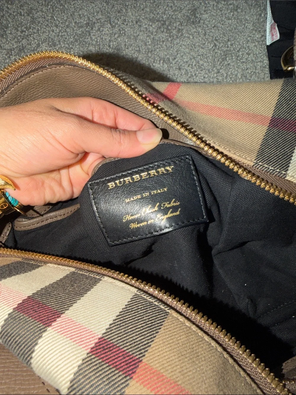 Authentic Burberry Diaper Bag Taupe with Signature Check